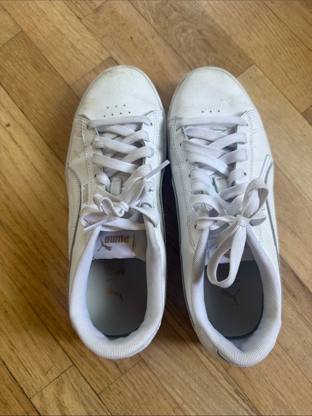 Puma White Lace-Up Low-Top Sneakers